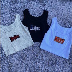 Band Crop tank tops